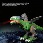 Buntes LED-Licht elektrisches Dinosaurier-Spielzeug echte Bewegung Jurassic Dinosaurier mit Sprühfunktion Brüllton für Kinder und Babys grün