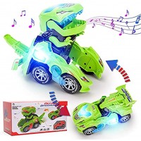 lelechong Dinosaur Car Toy Transform Cars Car Toy with Light and Music Dinosaur Car on Foot Deformed Dinosaur Roar Gifts for Boys Children from 3-11 Years