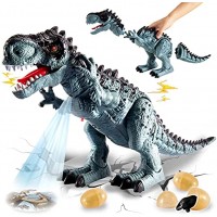 TOEY PLAY Dinosaurier Spielzeug mit Dino Eier Projektion Gehen und Brüllen 49CM Große T-Rex Dinosaurier Figuren Geschenk für Kinder Jungen ab 3 4 5 Jahre
