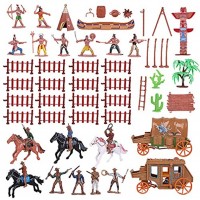 Tomaibaby 1 Set Plastik Indianer Und Cowboy Figuren mit Pferdezelt Totem Wild West Cowboy Miniatur Kit Ideal für Kinder Kinder Als Schulprojekt