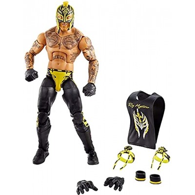WWE GVC01 Rey Mysterio Top Picks Elite Actionfigur ca. 15 cm mit hervorragender Beweglichkeit für perfekte Posen lebensechten Details authentischem Wrestling-Look und Zubehör ab 8 Jahren