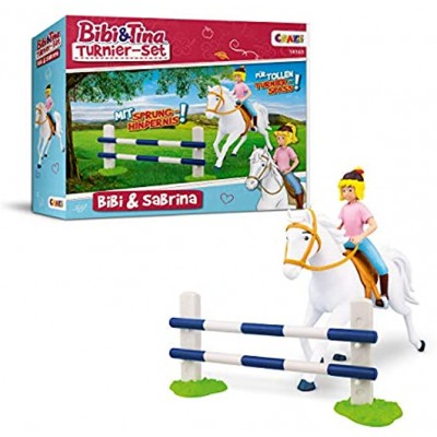 Craze Bibi und Tina Spielzeug Turnier-Set BIBI & Sabrina Pferde Spielzeug mit Reiterin Figuren inkl. Pferde Zubehör Spielfiguren zum Sammeln Mädchen Spielzeug 14165