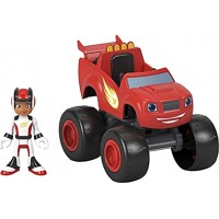 Fisher-Price GYD17 Blaze und die Monstermaschinen Blaze & AJ großer Spielzeug-Monster Truck zum Schieben mit beweglicher Figur ab 3 Jahren