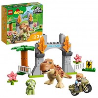 LEGO 10939 DUPLO Jurassic World Ausbruch des T-Rex und Triceratops Dinosaurier Spielzeug Set für Kleinkinder ab 2 Jahren