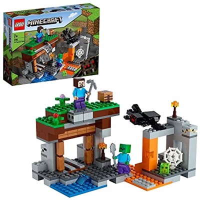 LEGO 21166 Minecraft Die verlassene Mine Bauset Zombiehöhle mit Figuren: Schleim Steve und Spinne