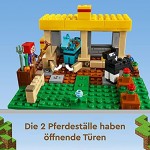 LEGO 21171 Minecraft Der Pferdestall Bauernhof Spielzeug Set mit Figuren: Pferd Pony Landarbeiter Skelett Skelettpferd