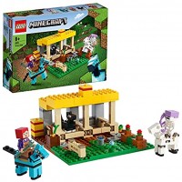 LEGO 21171 Minecraft Der Pferdestall Bauernhof Spielzeug Set mit Figuren: Pferd Pony Landarbeiter Skelett Skelettpferd