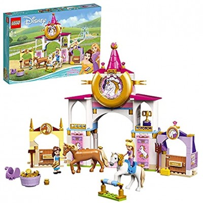 LEGO 43195 Disney Princess Belles und Rapunzels königliche Ställe Bauspielzeug für Kinder ab 5 Jahren mit Pferd- und Minipuppen-Figuren