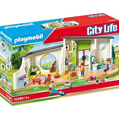 PLAYMOBIL City Life 70280 KiTa Regenbogen mit Licht- und Soundeffekt ab 4 Jahren