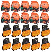 Tomaibaby 20 Stück Halloween-Party-Geschenkboxen Ghost Pumpkin Kleine Bonbonbox Schokoladenpapierbox für Halloween-Party-Festival-Zubehör
