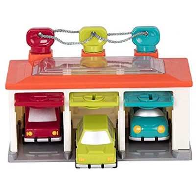 Battat Motorikspielzeug Auto Garage Cars mit Schlüsseln Formensortierspiel – Baby Spielzeug ab 2 Jahren 5 Teile