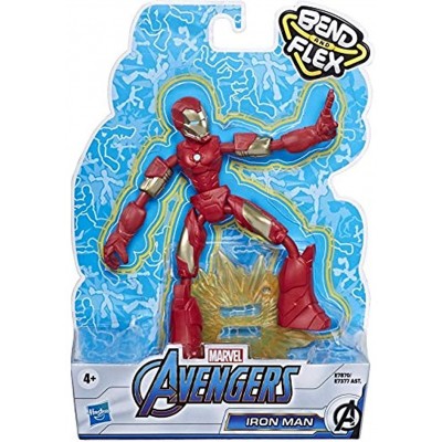 Marvel Avengers Bend And Flex Action Figure 15 cm Bendable Iron Man Figure includes an effect accessory for kids aged 6 and up