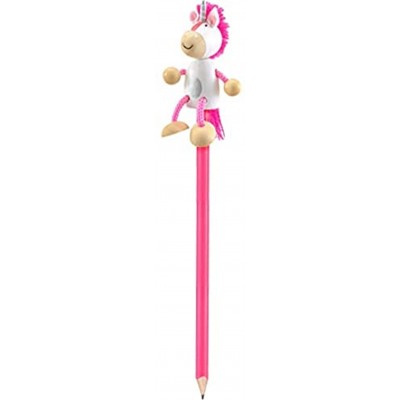 Fiesta Crafts P-5164 Bleistift mit Spielfigur Einhorn rosa Buntstifte für Kinder Verschiedene