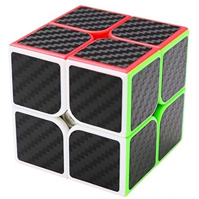 Coolzon Zauberwürfel 2x2x2 Speed Cube Würfel Carbon Faser Aufkleber Neue Geschwindigkeits Super Schnell und Glatt
