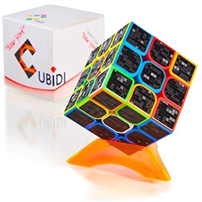 CUBIDI® Zauberwürfel 3x3 Typ New York – mit Carbon Sticker Speedcube 3x3x3 mit optimierten Eigenschaften für Speed-Cubing Magic Cube für Anfänger und Fortgeschrittene