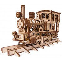 Hogdseirrs Wood Trick 3D-Puzzle aus Holz für Erwachsene und Kinder zum Bauen – 15,2 x 10,2 cm – Lokomotive Modellbausatz für Erwachsene und Kinder