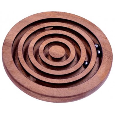 LOGOPLAY Kugel Labyrinth Geschicklichkeitsspiel Denkspiel Knobelspiel Geduldspiel aus Holz