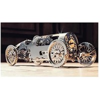 Mechanisches 3D-Puzzle-Set Metall TimeForMachine Rennwagen Vintage-Silber