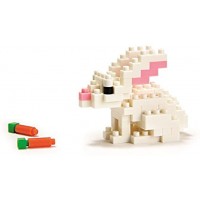 nanoblock NBC-030 Rabbit Hase weiß Minibaustein 3D-Puzzle 90 Teile Schwierigkeitsstufe 2 mittel
