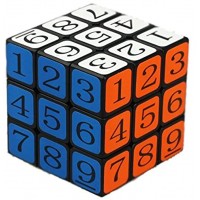 OJIN Anzahl Geschwindigkeit Cube Puzzle 3x3x3 3 Schichten glatt Bildung Digital 1-9 Cube Twist Schwarz