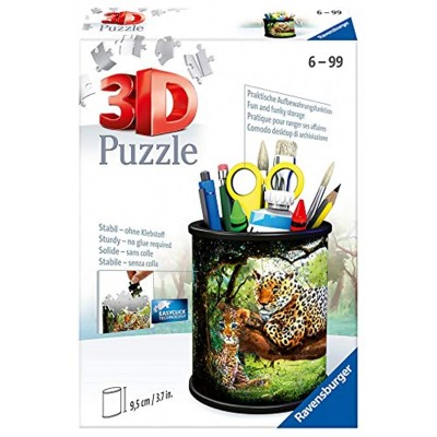 Ravensburger 3D Puzzle 11263 Utensilo Raubkatzen 54 Teile Stiftehalter für Tier-Fans ab 6 Jahren Schreibtisch-Organizer für Kinder