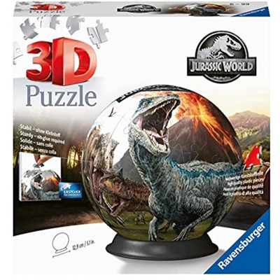 Ravensburger 3D Puzzle 11757 Puzzle-Ball Jurassic World 72 Teile Puzzle-Ball für Dinosaurier-Fans ab 6 Jahren