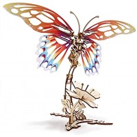 UGEARS Schmetterling 3D Holzpuzzle Erwachsene 3D Modellbausatz Modellbaukästen für Erwachsene Jugendliche Lasergeschnittener Insekt 3D Puzzle Holzbausatz Kreatives Modellbau Set ohne Klebstoff