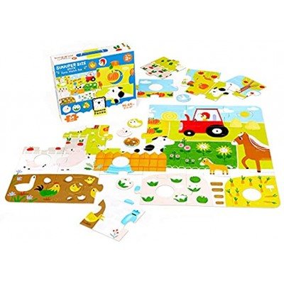 Banana Panda 49108 Spiel Suuuper Size Puzzle Farm Match Fun – Großes Bodenpuzzle und Zuordnungsaktivität mit 34 Teilen für Kinder ab 2 Jahren und älter