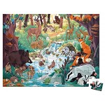 Janod Puzzle Tiere des Waldes Fußabdrücke Suchen und Finden 81 Teile aus Karton und 15 Spielsteine Pflanzliche Tinte WWF-Partnerschaft FSC-Zertifiziert Ab 5 Jahren J08628