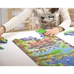 Miniland 36001 Bodenpuzzle 40 Teile Tiere und Zahlen 84 x 31 cm