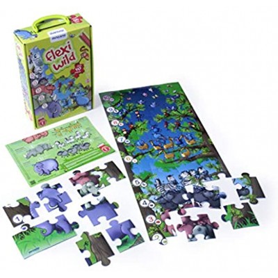 Miniland 36001 Bodenpuzzle 40 Teile Tiere und Zahlen 84 x 31 cm