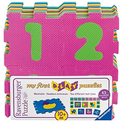 Ravensburger Kinderpuzzle 06985 Zahlen und Tiere Schaumstoff-Puzzle für Kinder ab 10 Monaten mit 45 Teilen