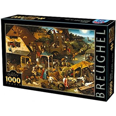 Unbekannt 73778-BR01 D-Toys Puzzle 1000 Teile Brueghel Pieter Flämische Sprichwörter Multicolor