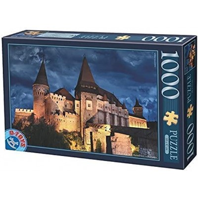 Unbekannt 74775-MN13 D-Toys Puzzle 1000 Teile-Burg Hunedoara bei Nacht Rumänien Multicolor