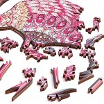JEROSHE Holzpuzzles – Flamingo Hölzerne Puzzles für Erwachsene und Kinder ab 6 Jahren27.4x17.4 cm 90 Stück Einzigartige hölzerne Puzzles in Tierform