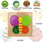 KOLADEK HolzPuzzles – Steckpuzzle 6-Teilig in Bunt Holzspielzeug ab 1 2 3 4 Jahr Mädchen Junge 6PCS