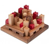 LOGOPLAY Castle Burg 3D Puzzle Denkspiel Knobelspiel Geduldspiel Logikspiel aus Holz mit vielen Spielvarianten