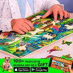 Puzzle ab 4 5 6 Jahre 2 x 100 Teile Kinder Holz Steckpuzzle für Lernen Weltkarte Weltraum Planeten Geschenk Kinderspielzeug für Mädchen and Junge 7 8