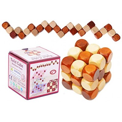Toys of Wood Oxford Holz Twist Cube IQ Puzzle Holz-Rätsel Rätsel Puzzle für Kinder Teenager Erwachsene Erwachsene Geschenk für Männer