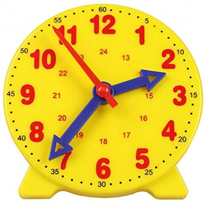Camelize-Lernuhr Lernspiel Uhr,Zeitunterrichts- und Demonstrationsuhrmodell Lernressourcen für Kinder in der frühen Bildung 4 Zoll 12 24 Stunden ab 4 Jahren