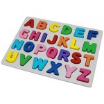 KanCai Holz Alphabet Puzzle Board ABC Buchstaben Lernspielzeug für Kleinkinder und Kinder Zum Alphabet Lernen