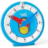 Learning Resources Zeitgemäße Zahlenleisten-Uhr für Kinder Uhrzeit erlernen Mathe-Anschauungsmaterial zum Uhrzeit ablesen analoge Uhr für Kinder Uhrzeit ablesen lernen Multicoloured