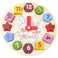 Lernuhr Puzzle Uhr Holzblöcke Pädagogisches Spielzeug Lernstoffe Geschenk für Kleinkind