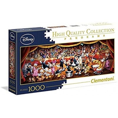 Clementoni 39445 Panorama Disney Orchestra – Puzzle 1000 Teile ab 9 Jahren Erwachsenenpuzzle mit Panoramabild Geschicklichkeitsspiel für die ganze Familie ideal als Wandbild