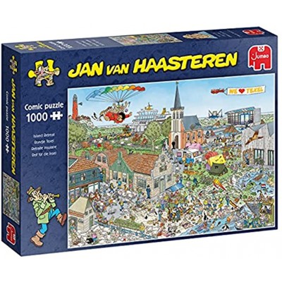 Jumbo Spiele Jan van Haasteren Puzzle 1000 Teile Reif für die Insel – ab 12 Jahren – Comic Puzzle