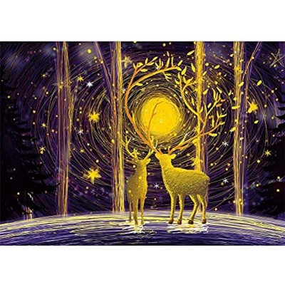 NAXIEE 1000 pieces jigsaw puzzle oil painting jigsaw puzzle puzzles for adults jigsaw puzzles animals puzzles 70 x 50 x 0.2 cm deer in the forest