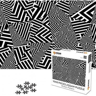 Puzzle 1000 Teile Klassisches Puzzle Legespiel 70x50cm Erwachsenenpuzzle unmögliches Puzzle Einfarbiges Puzzle perfekt für Familienspiele Kostenlose Wanddekoration schwarz-weißer Streifen