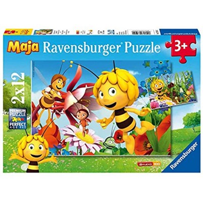 Ravensburger 07594 Children's Puzzle Maya the Bee on the Flower Meadow 2 x 12 Pieces