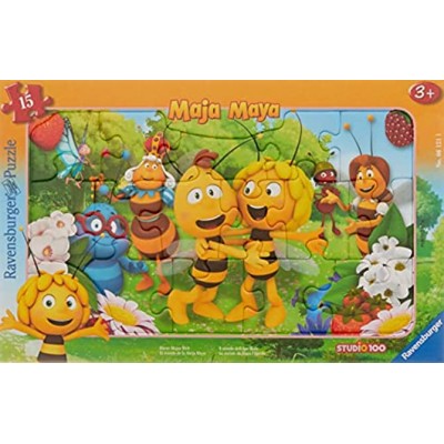 Ravensburger Kinderpuzzle 06121 Biene Majas Welt Rahmenpuzzle für Kinder ab 3 Jahren mit 15 Teilen