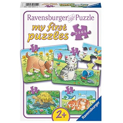 Ravensburger Kinderpuzzle 06951 Niedliche Haustiere my first puzzle mit 2,4,6,8 Teilen Puzzle für Kinder ab 2 Jahren